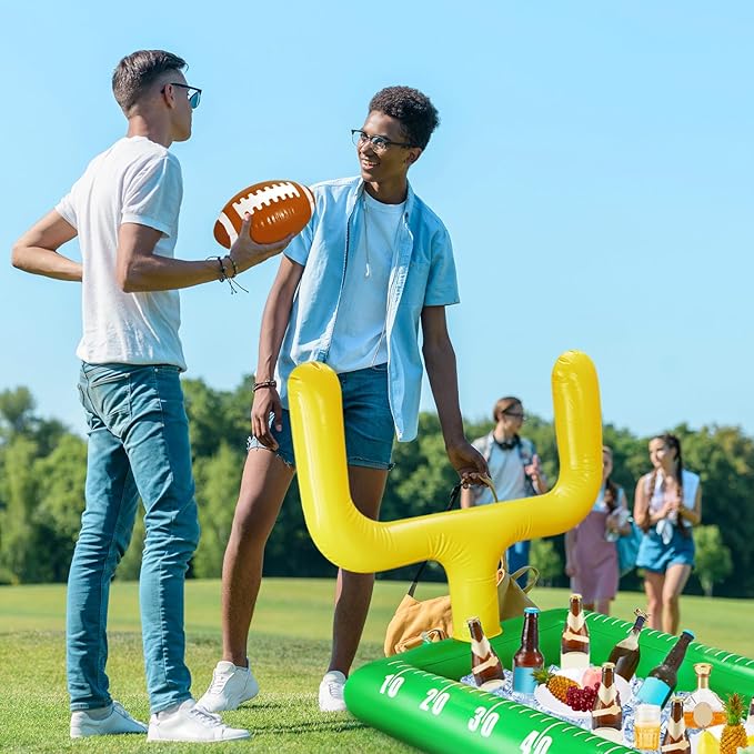 Inflatable Football Field Cooler Football Party Drink Cooler and 2