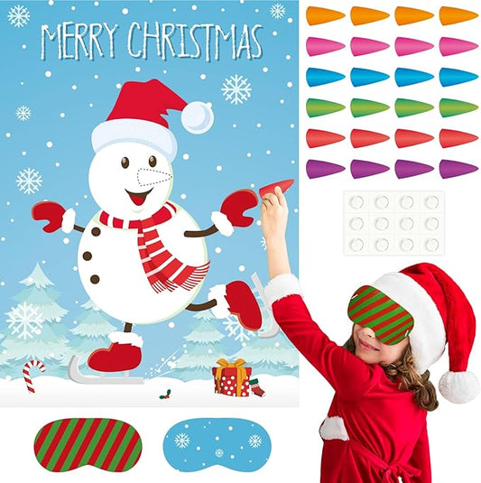 ASTARON Pin The Snowman Nose Christmas Pin The Tail Party Games