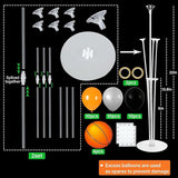 4 Sets Basketball Party Balloons Stand Kit with Basketball Foil