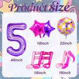 9Pcs Kpop Birthday Decorations - Kpop Music Balloons Hot Pink Mus 5