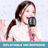 Sumind 30 Pcs Inflatable Microphones 9.4 Inch Blow up Plastic Fake