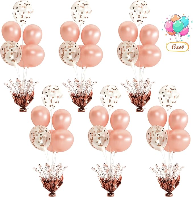 2 Set Rose Gold Christmas Table Balloons Foil Spray Table