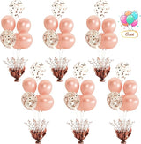 2 Set Rose Gold Christmas Table Balloons Foil Spray Table