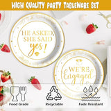 100Pcs Happy Engagement Party Decorations Engaged Tableware Set She