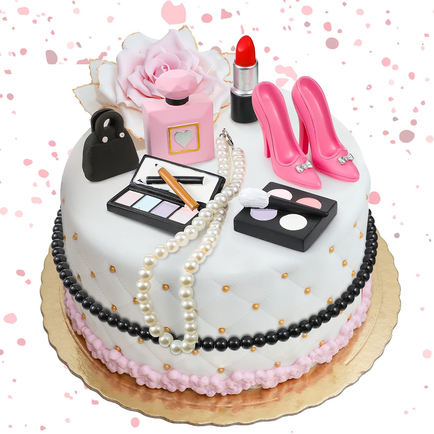 Chunful 9 Pcs Makeup Cake Topper Makeup Birthday Party Decorations 3D