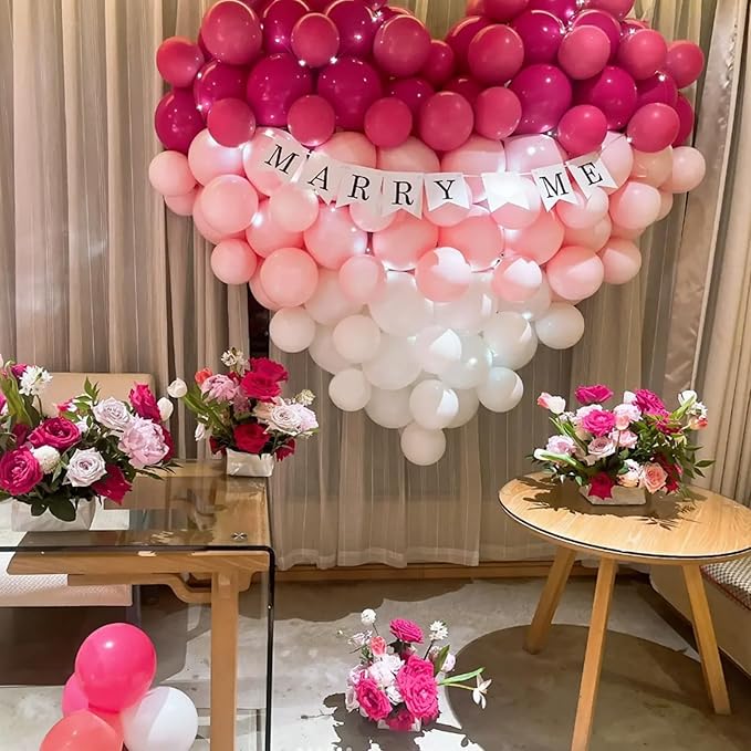 Hot Pink Balloons 100 pcs 12 inch Thicken Latex Hot Pink Balloon Pink