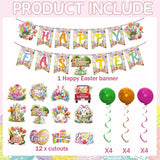 Easter Party Decorations Set Happy Easter Banner Bunny Egg Hanging