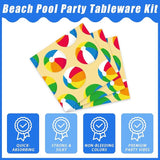 96 Pcs Summer Pool Beach Party Paper Plates Napkins Beach Pool Ball