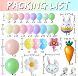 Pastel Easter Bunny Balloon Arch Kit 149Pcs Pastel Rainbow Balloon