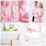 cocomigo 274 Pcs Pink Bow Baby Shower Decorations, All-in-One Party