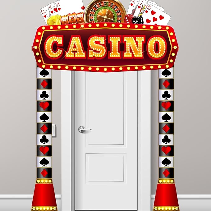 3 Pcs Casino Movie Night Porch Sign Banner Movie Casino Theme Party