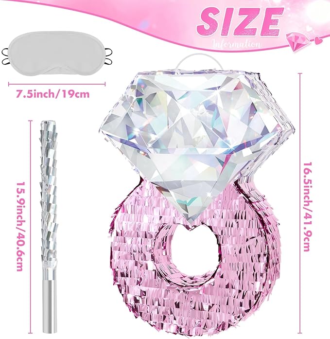 Diamond Ring Piñata Valentines Day Party Decoration Shiny Ring