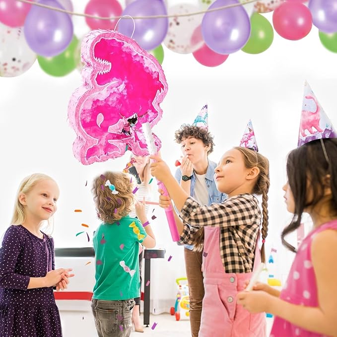 WERNNSAI Dinosaur Piñata - Watercolor Pink Dinosaur Piñata Birthday