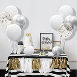 62pcs Party Decorations Balloons Kit - 12 Inches Silver White