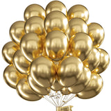 MEBAY Gold Balloons 12 inch 100 pcs Chrome Metallic Latex Birthday