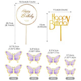 LANGPA 22-Pieces Butterfly Cake Decorations With Happy Birthday