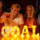 4 Pcs Soccer Party Decorations Goal LED Lights Sign Soccer Football