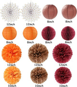 Fall Boho Baby Shower Party Decorations Streamers Lanterns 14pc
