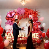 363PCS Valentines Day Balloon Arch Kit with 200 Rose Petals Heart