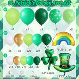 St Patrick's Day Balloon Garland Arch Kit Green Gold White Balloons