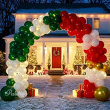 Christmas Balloon Arch Kit 140pcs Double Stuffed Green Red White &