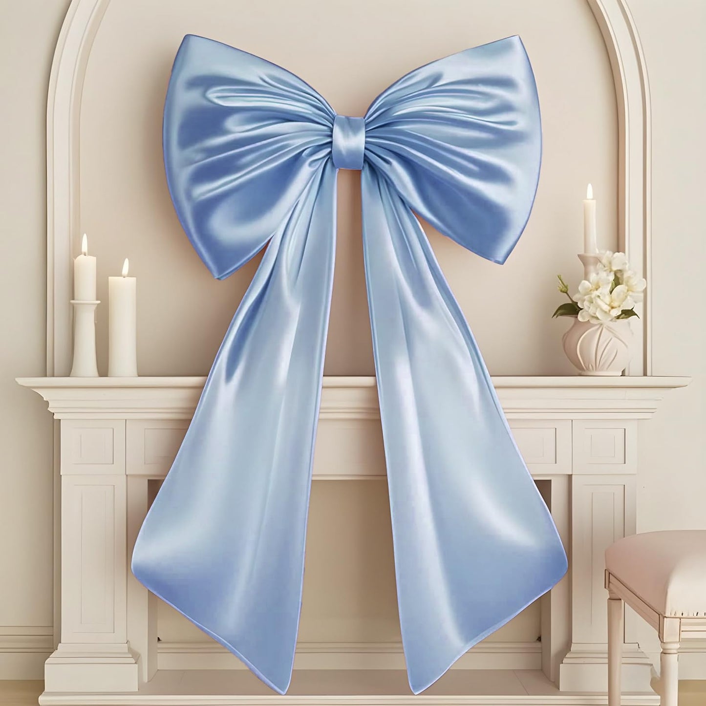 Froova Big Blue Bow Room Decor 40x24 in Large Baby Blue Coquette
