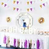 Purple Gold Graduation Decorations 30pcs Kits Lavender White Paper
