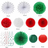 Red Green White Christmas Party Decorations 33pcs Banner Mexico