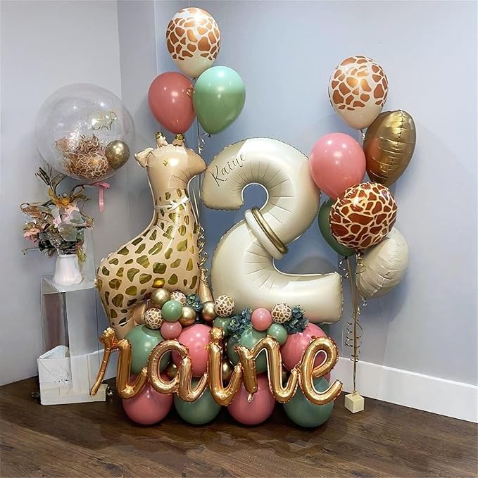 40 Inch Beige Number 1 Balloon for 1st Birthday Decoration, Large
