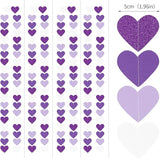 Purple Party Decoration Heart-Garland - 52Ft Purple Lavender White