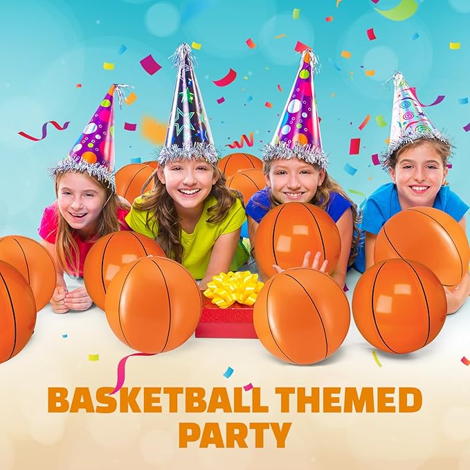 Inflatable Basketballs Pack of 6 16 inch Beach Balls for Sports