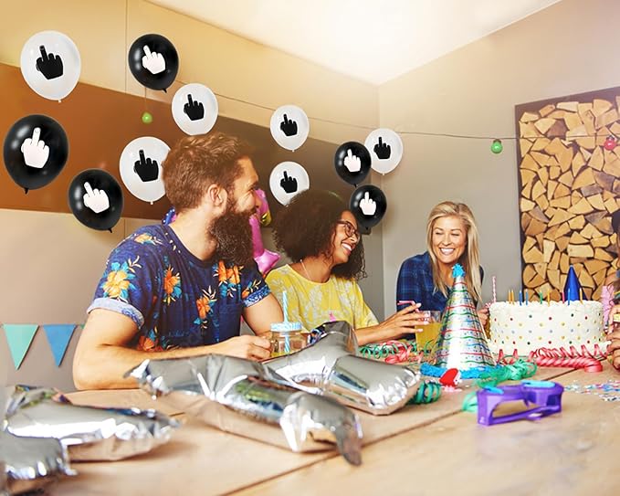 DS. DISTINCTIVE STYLE Middle Finger Balloons 12 Inch Latex Balloons