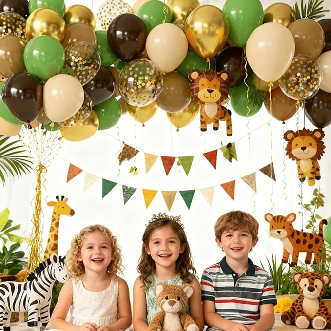 Zesliwy Sage Green Brown Balloons Set,50pcs 12inch Retro Green Dark
