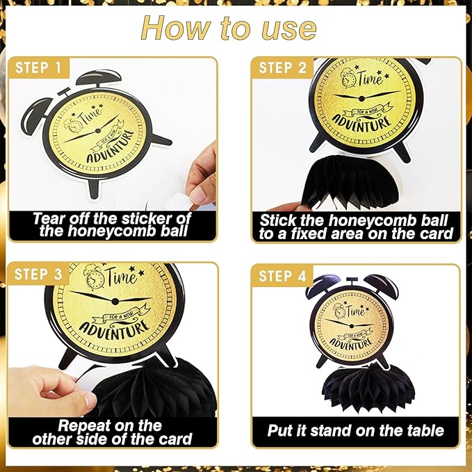 Retirement Party Decorations Black and Gold Napkins Plates