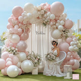 Pearl White Balloon Arch Kit,Double Stuffed White Pearl Balloon