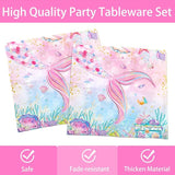 120Pcs Mermaid Birthday Party Plates Under the Sea Ocean Paper