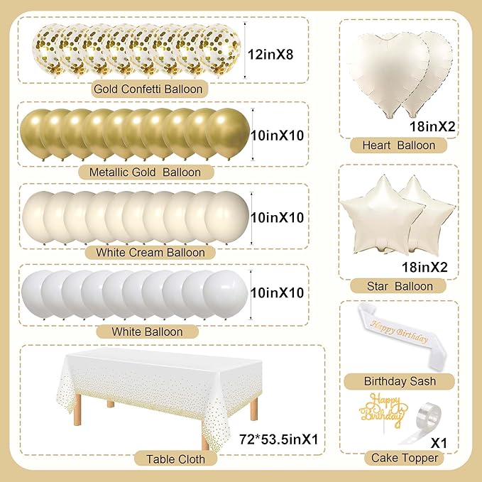 31st Birthday Decorations for Women, White and Gold 31 Boho Birthday