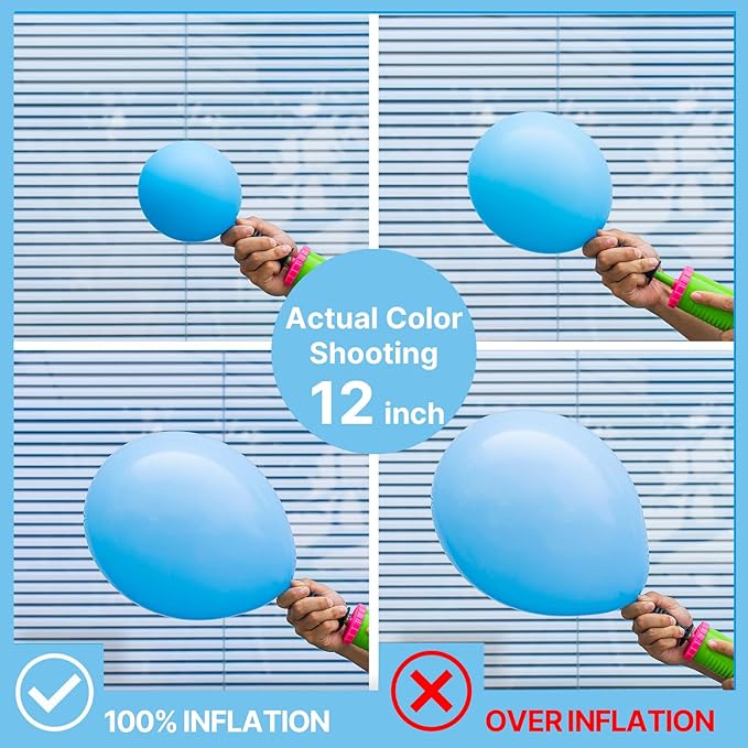 PartyWoo Light Blue Balloons 140pcs Different Sizes Pack of 18 12 10