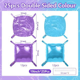 NISOCY 25PCS Light Purple and Blue Square Foil Balloons Wall Backdrop