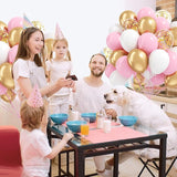 60pcs Pink and Gold Balloons 12inch, Pink and White Balloon with