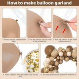 Amandir 153pcs Brown Balloon Garland Arch Kit, Different Sizes 18 12