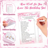 Pasimy 60 Pcs Who Knows the Birthday Girl Best Cards Would She Rather