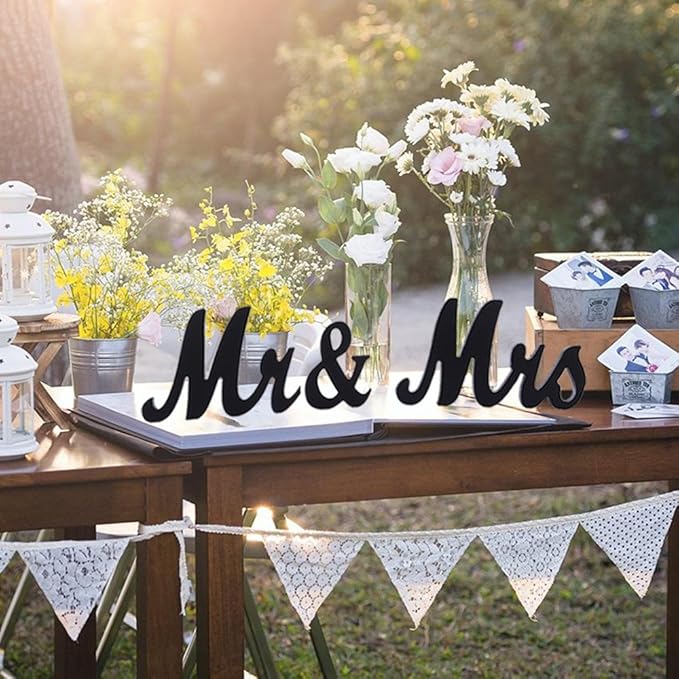 Mr and Mrs Sign Wedding Sweetheart Table Decorations Mr and Mrs