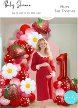 Berry First Birthday Decor 127Pcs Strawberry Balloon Arch Kit with