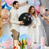 200 Pcs Gender Reveal Baby Shower Paper Plates Napkins Cups Baby