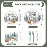 96Pcs Winter Onederland 1st Birthday Party Decorations Snowflake