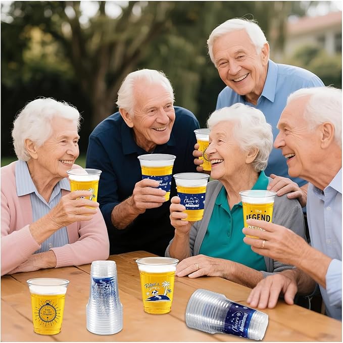 Retirement Party Decoration Cups 50pcs 16 Oz Plastic Drinking Cups