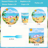 Beach Party Supplies Beach Plates and Napkins Set Disposable Beach