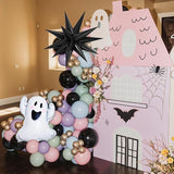 120 Pcs Halloween Balloon Arch Pink and Black Balloon Arch Kit