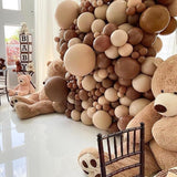 PartyWoo Brown Balloons 50 pcs 12 Inch Latex Helium Neutral Balloons